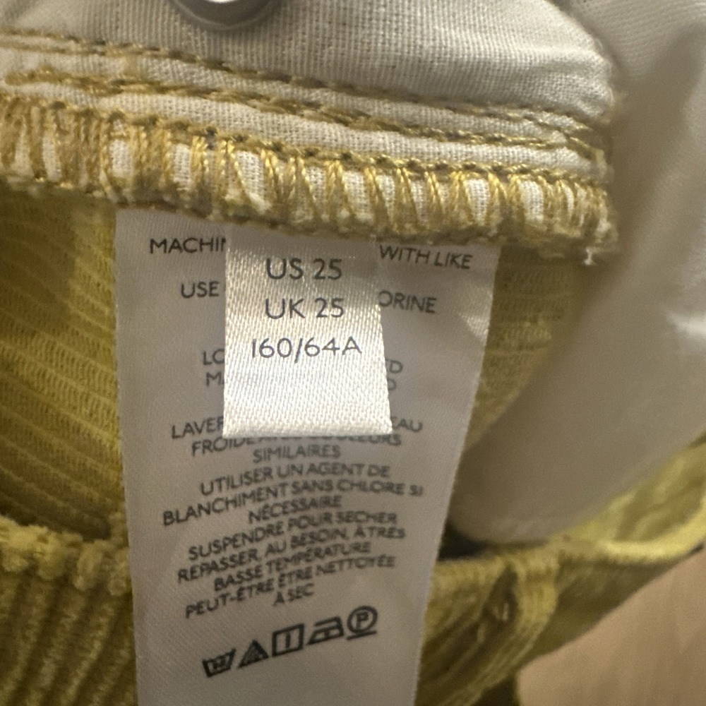 BDG Women's Mom High Rise Corduroy Pants Tapered Leg Gold City Chic Size 25 - Picture 4 of 10